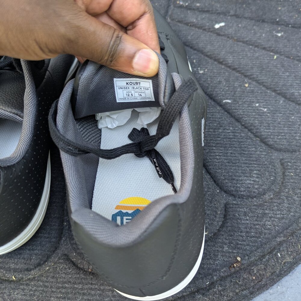 Lems Shoes Men's Kourt Black Leather Barefoot Sneakers M12.5 - Picture 7 of 7